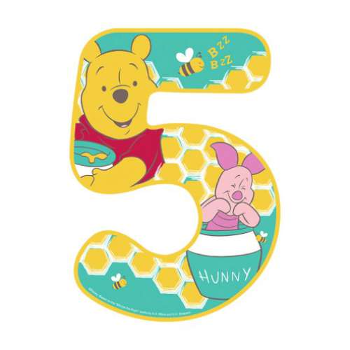 Winnie The Pooh Number 5 Edible Icing Image - Click Image to Close